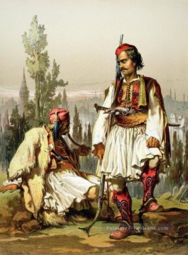 Mercenaires albanais dans l’armée ottomane Amadeo Preziosi néoclassicisme romanticisme Peinture à l'huile